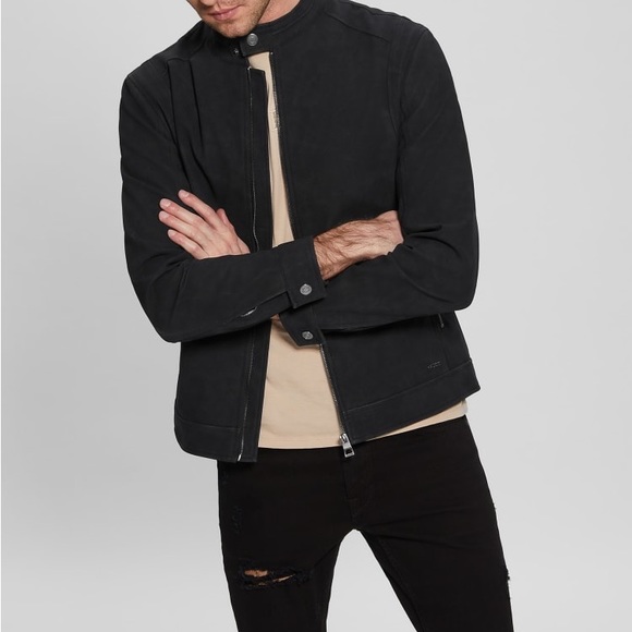 LUCKY BRANDwool blend zip moto jacket -large